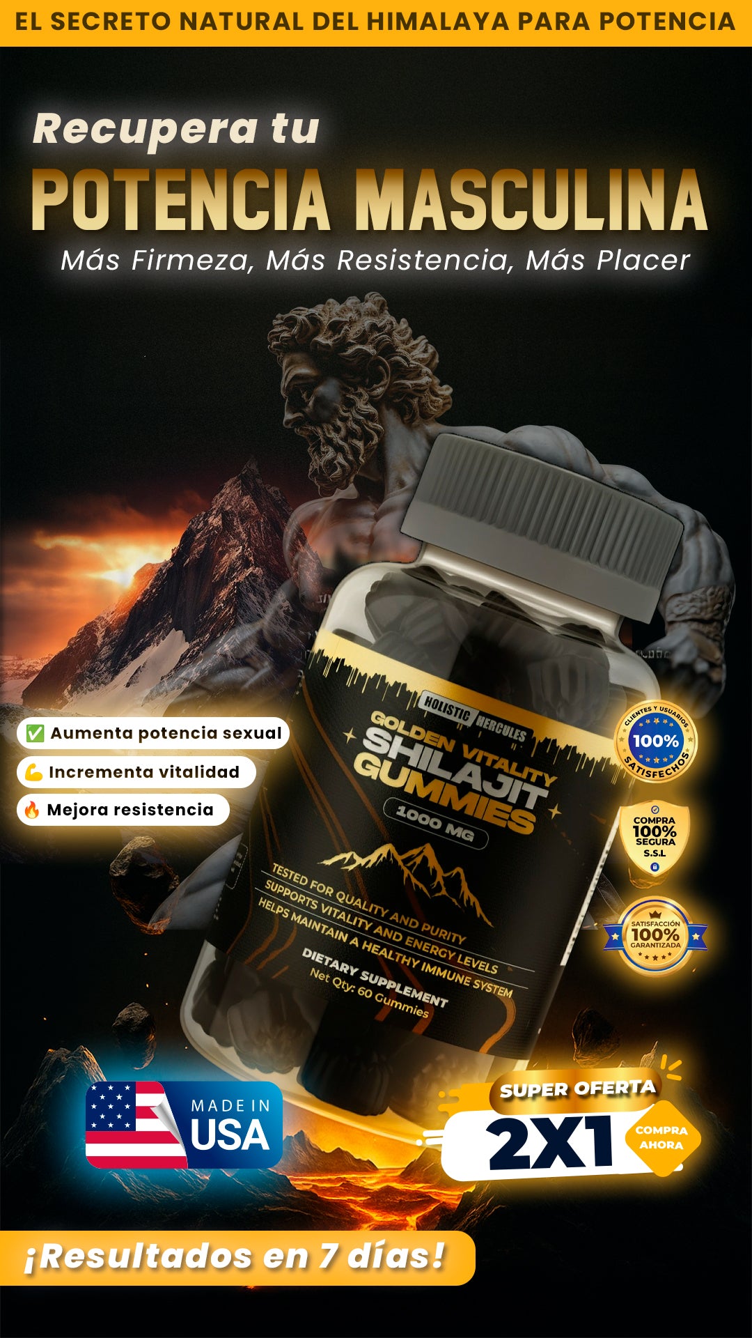 Golden Vitality 2x1 - Gomitas Shilajit del Himalaya