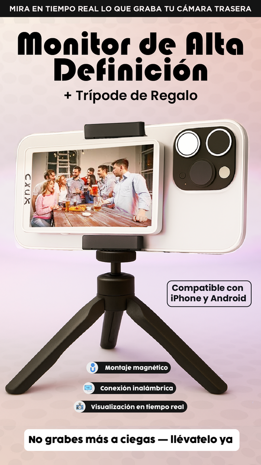 Pantalla de monitor| Graba con tu cámara trasera sin adivinar